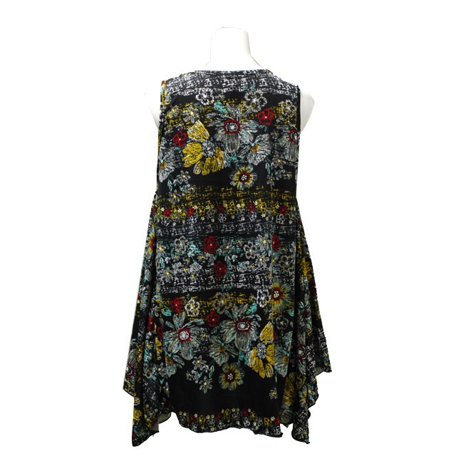 花柄ワンピース モダン クラシカ ル ノースリーブ チュニック 夏