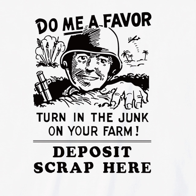 DO ME A  FAVOR プリントＴシャツ　オリジナル　戦争ポスター　レディースファッション　通販