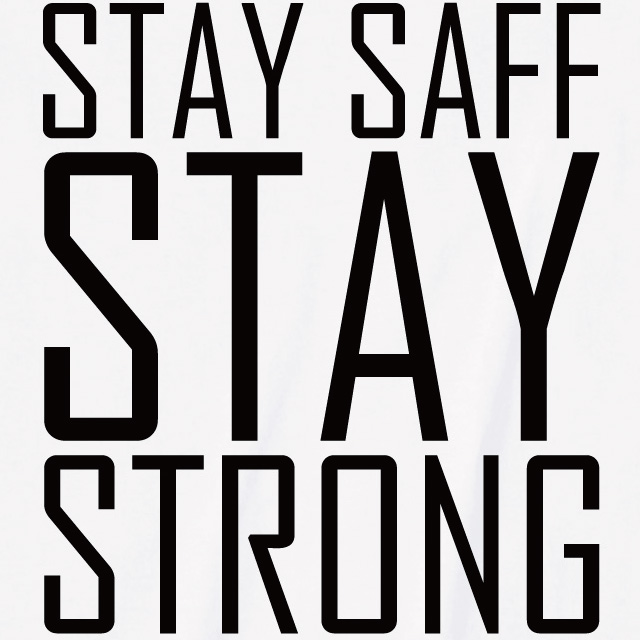 Stay safe stay storong プリントTシャツ　ロゴ　オリジナル ファッション レディース