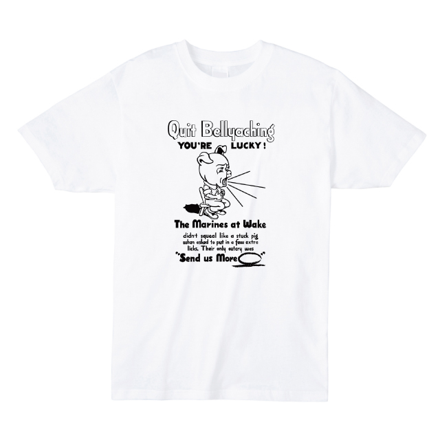 Quit Bellyaching You're Lucky!プリントＴシャツ ブタ　アメコミ　オリジナル