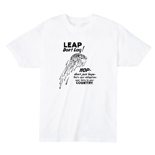 LEAP DON'T LAQ!プリントＴシャツ　カエル　ロゴ