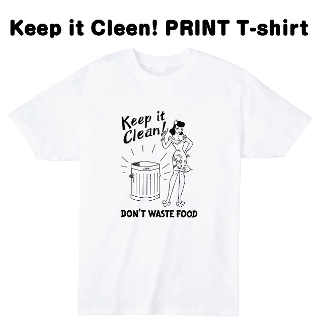 Keep it Clean!プリントＴシャツ レトロポスター