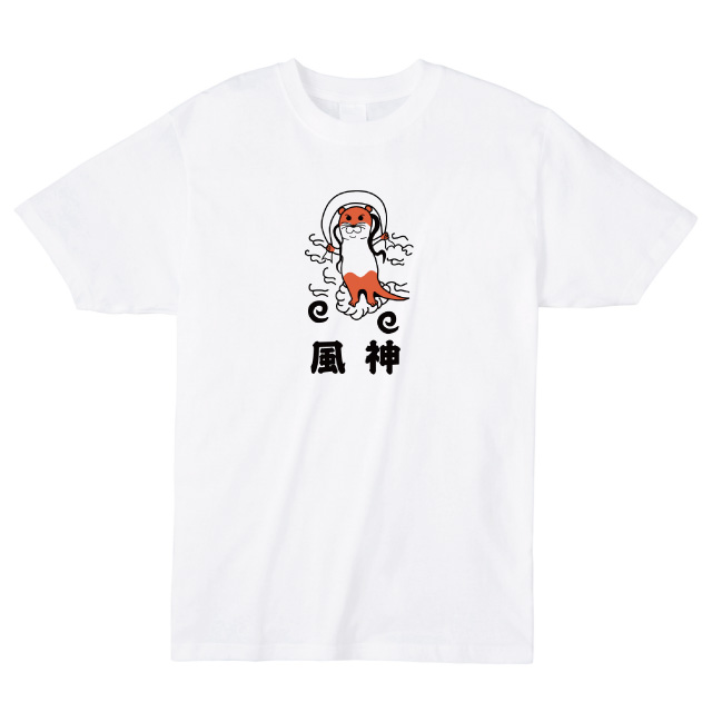 風神プリントTシャツ　オリジナル カワウソ