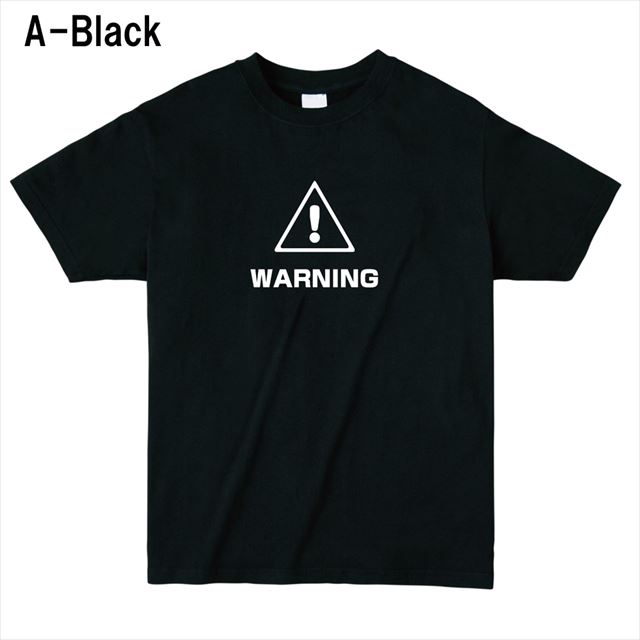 WARNINGロゴTシャツ トップス 半袖 英字 アメカジ オリジナル メンズ レディース 黒