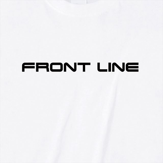 FrontLineロゴTシャツ トップス 半袖 英字 アメカジ オリジナル メンズ レディース 白 黒