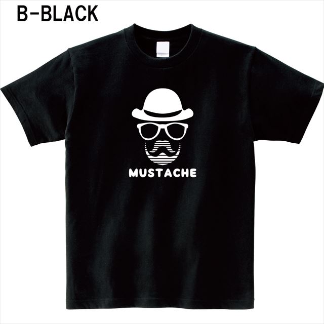 マスタッシュプリントTシャツ ロゴ アメカジ おもしろ キャラクター 半袖 トップス メンズ レディース 黒