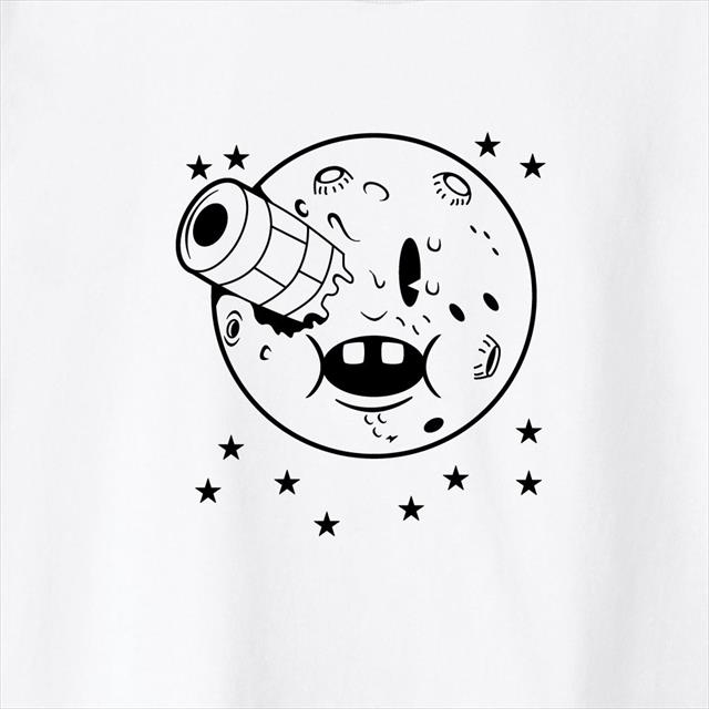 プリントTシャツ おもしろ キャラクター 月 ロケット オリジナル