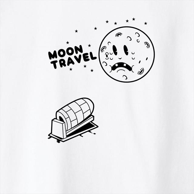 月旅行プリントTシャツ おもしろ キャラクター オリジナル