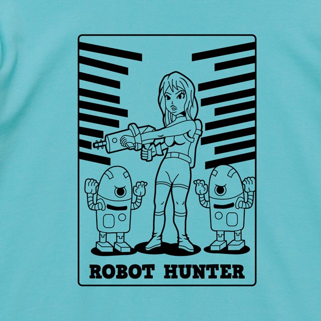 ロボット プリントTシャツ 長袖 おもしろ キャラクター アメコミ オリジナル