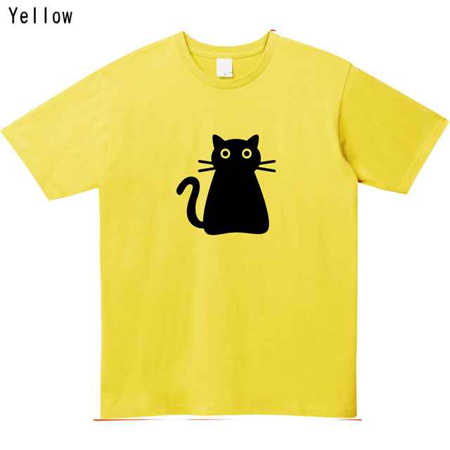 黒猫プリントTシャツ