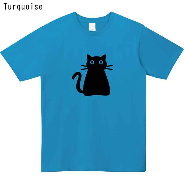 黒猫プリントTシャツ