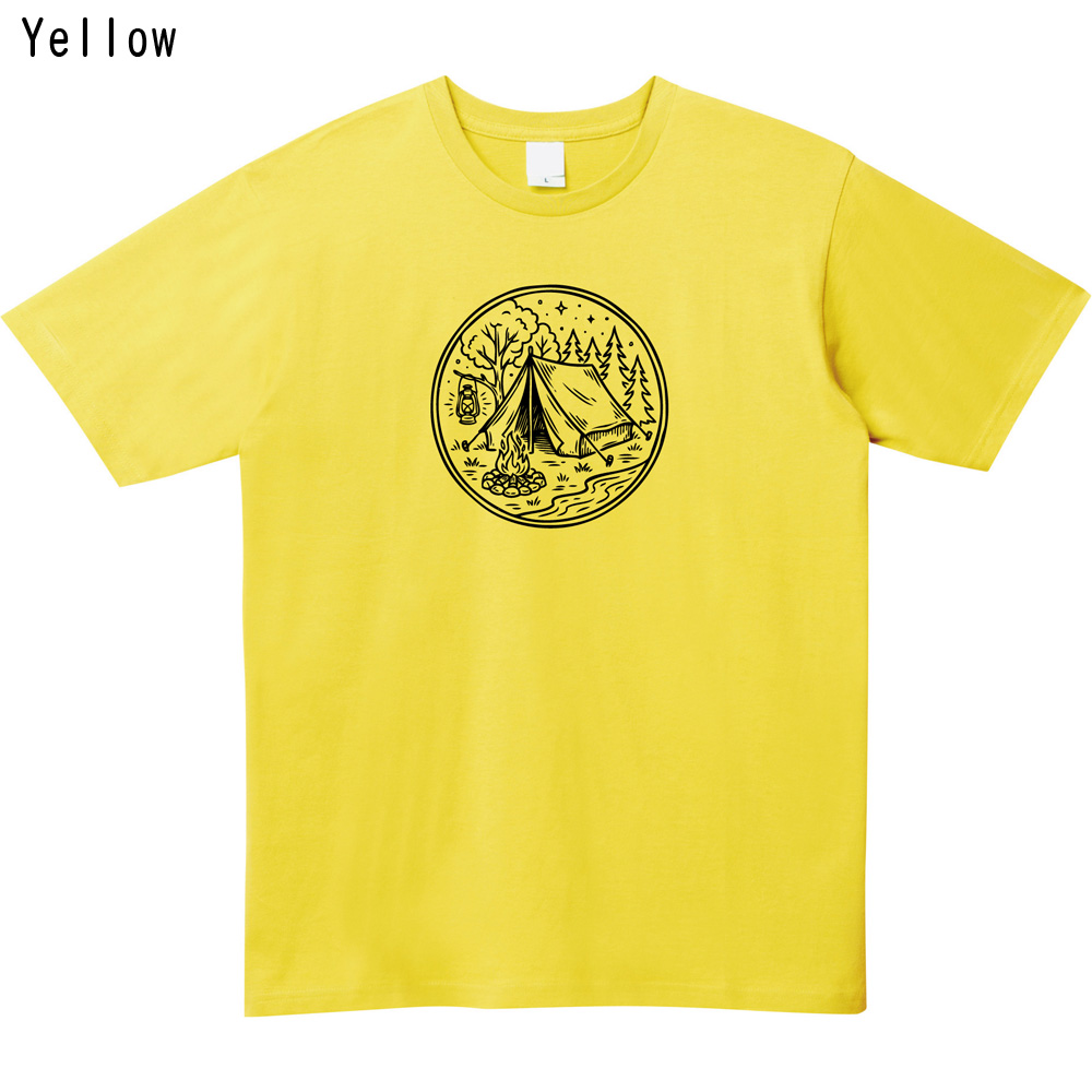 キャンプ プリントTシャツ イラスト アウ
トドア