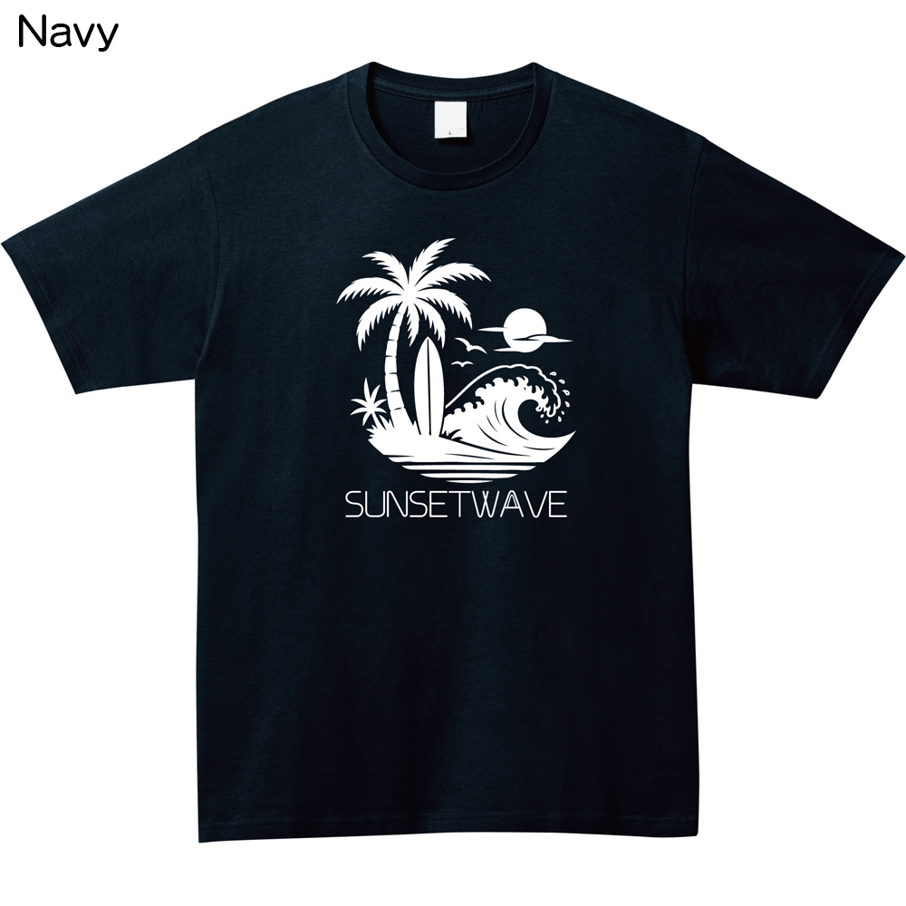サーフ Tシャツ 夏 海 トロピカル パームツリー 夕日 波 プリントTシャツ