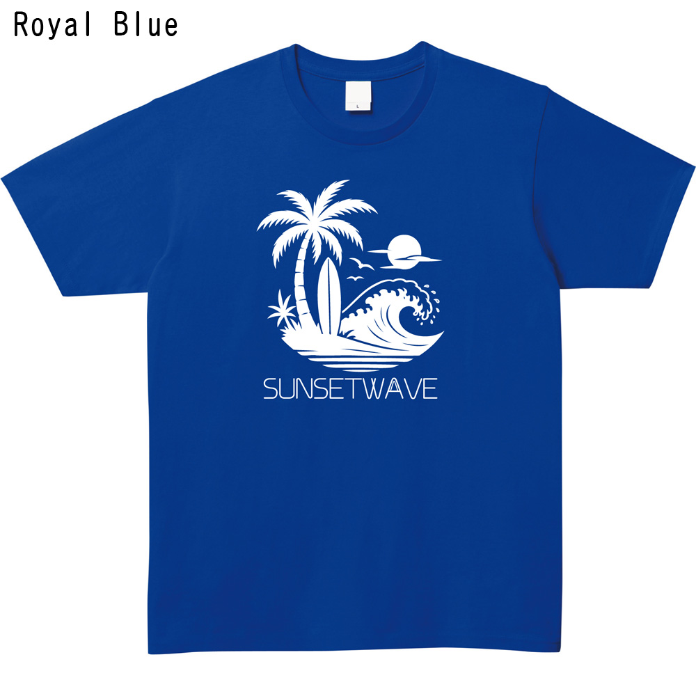 サーフ Tシャツ 夏 海 トロピカル パームツリー 夕日 波 プリントTシャツ