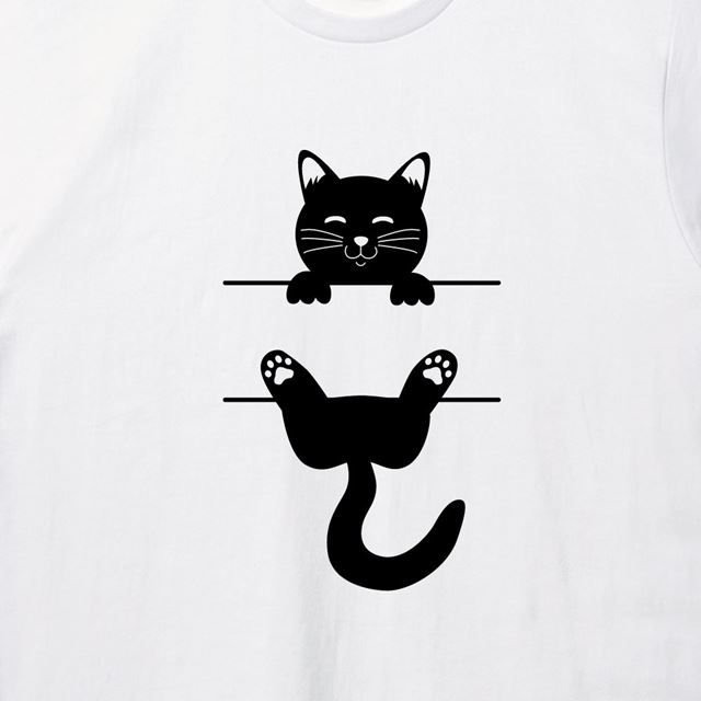 しがみつく猫ロゴTシャツ