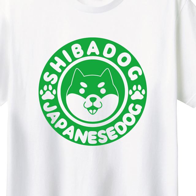 カフェ風柴犬ロゴTシャツ