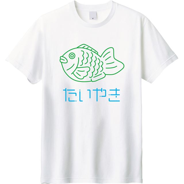 ネオン風たい焼きロゴTシャツ