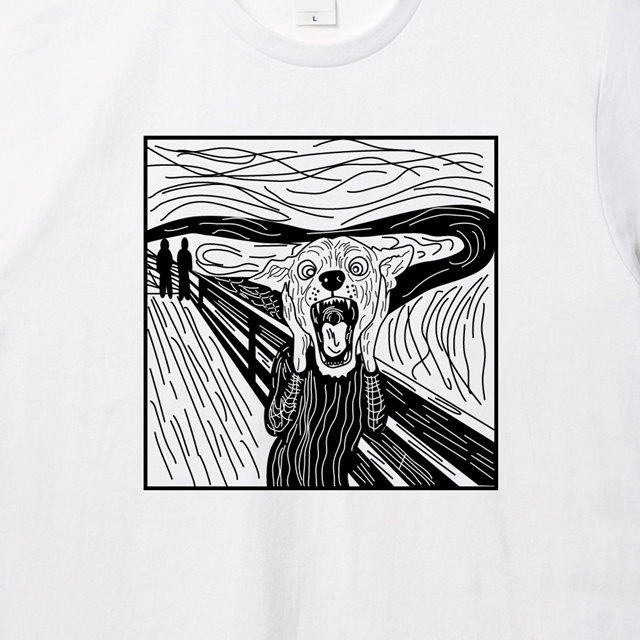 叫びパロディプリントTシャツ