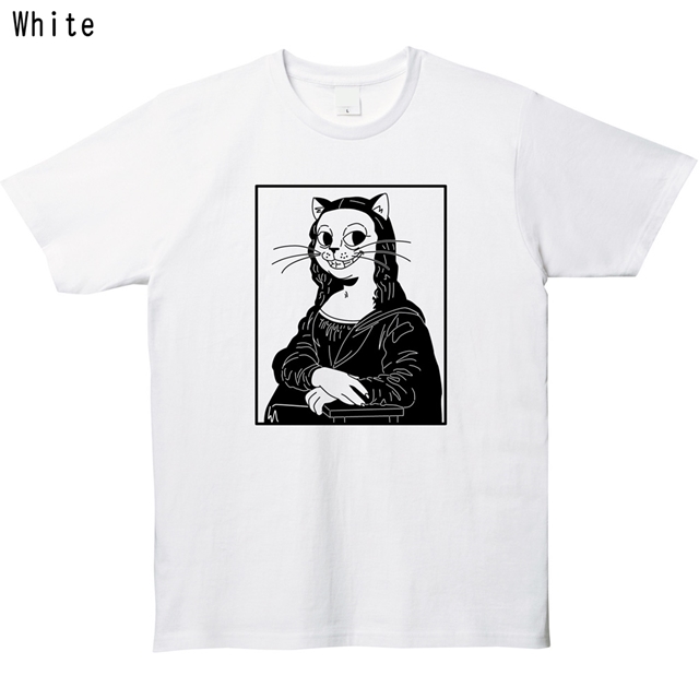 モナリザパロディプリントTシャツ
