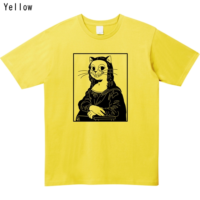 モナリザパロディプリントTシャツ