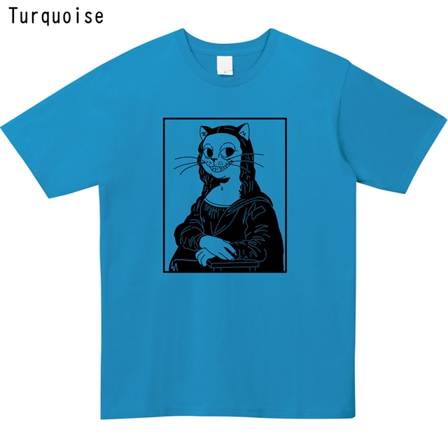 モナリザパロディプリントTシャツ