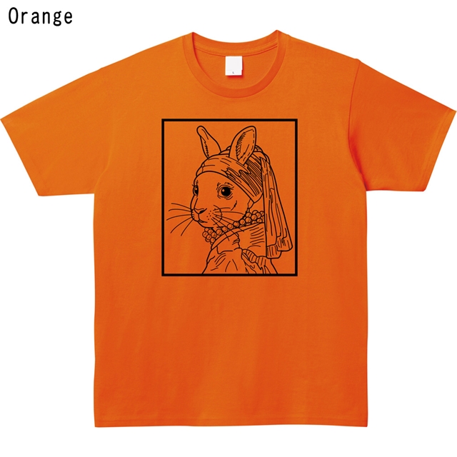 真珠の耳飾りの少女パロディロゴTシャツ