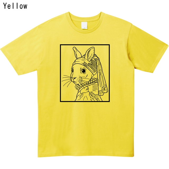 真珠の耳飾りの少女パロディロゴTシャツ
