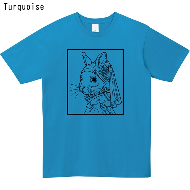 真珠の耳飾りの少女パロディロゴTシャツ