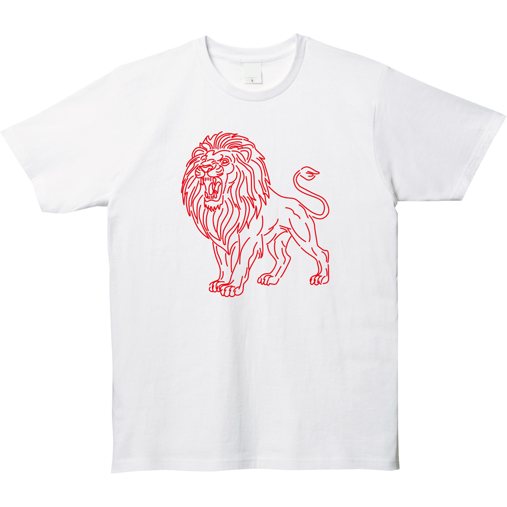 ネオンサイン風ライオンロゴTシャツ