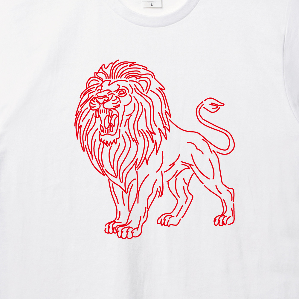 ネオンサイン風ライオンロゴTシャツ