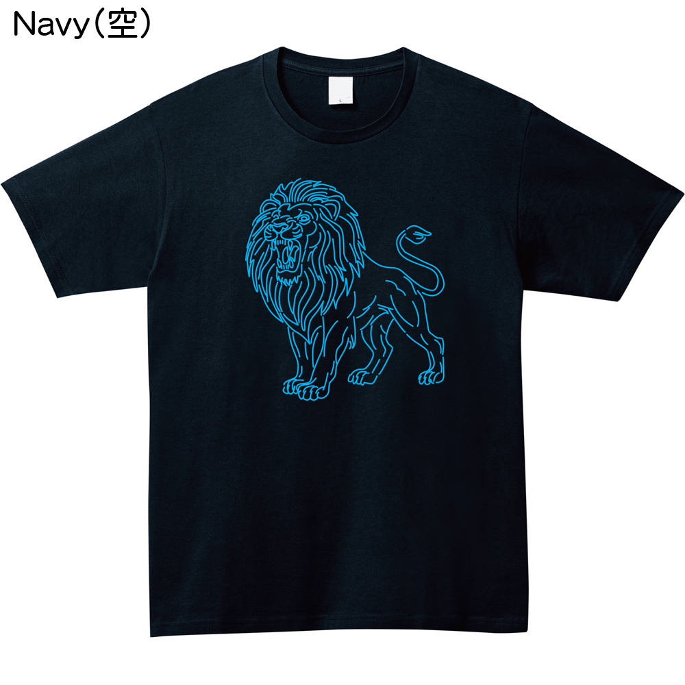 ネオンサイン風ライオンロゴTシャツ
