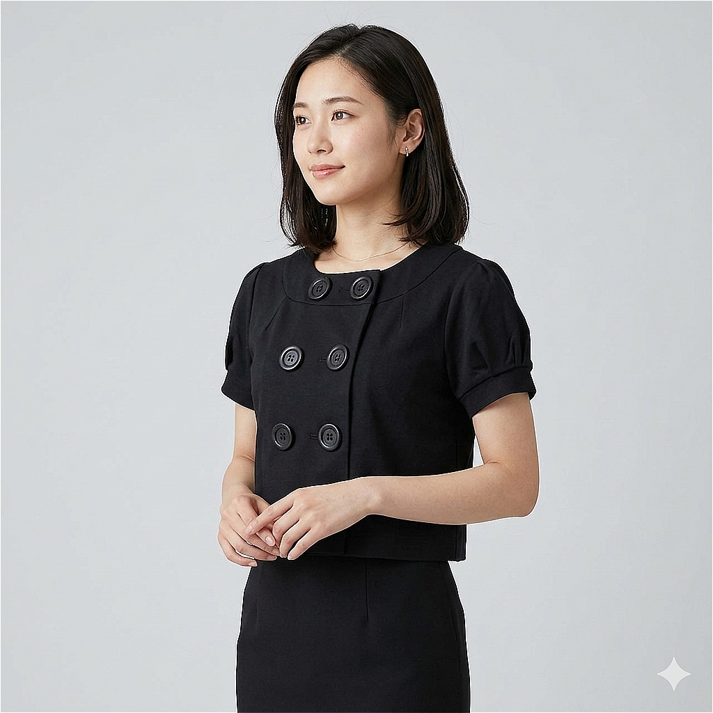 ダブルボタン ショートジャケット 半袖