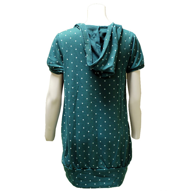 フード付きドットワンピース