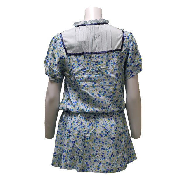 花柄チュニック　夏　半袖　ガーリー　デート オシャレ かわいい　ワンピース　クラシカル