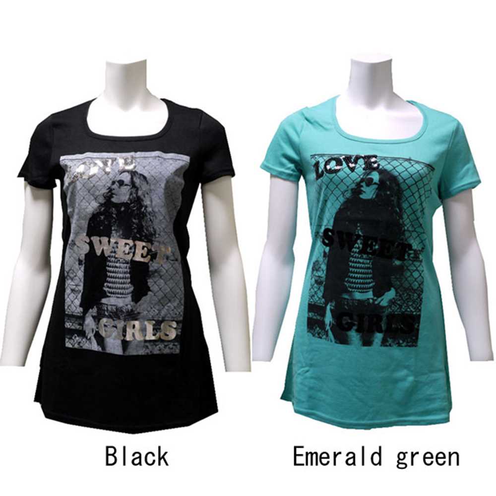 スパンコール ロゴ プリントTシャツ