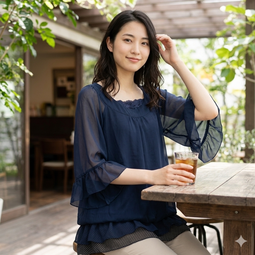 シフォン チュニック キャミソール付