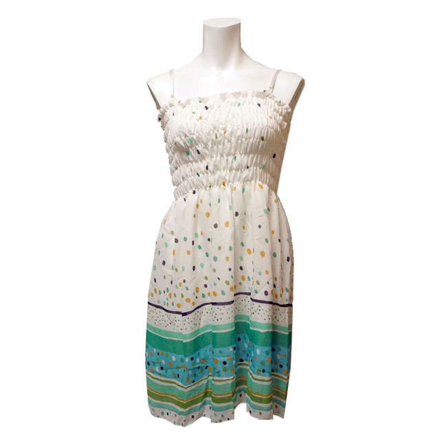 シフォンキャミソールワンピース 夏 ノースリーブ リゾート ガーリー 水玉 チュニック